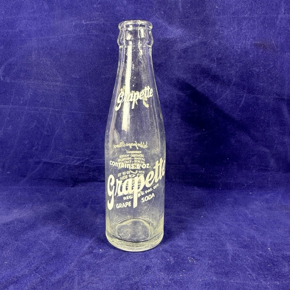 GRAPETTE SODA BOTTLE 6 OZ ACL Grapette Bottling Co. Kent OH